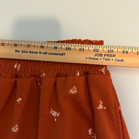 Toad&Co Manzana Tiered Skirt Rust Ditsy Print Size M 100% Organic Cotton - Picture 6 of 7